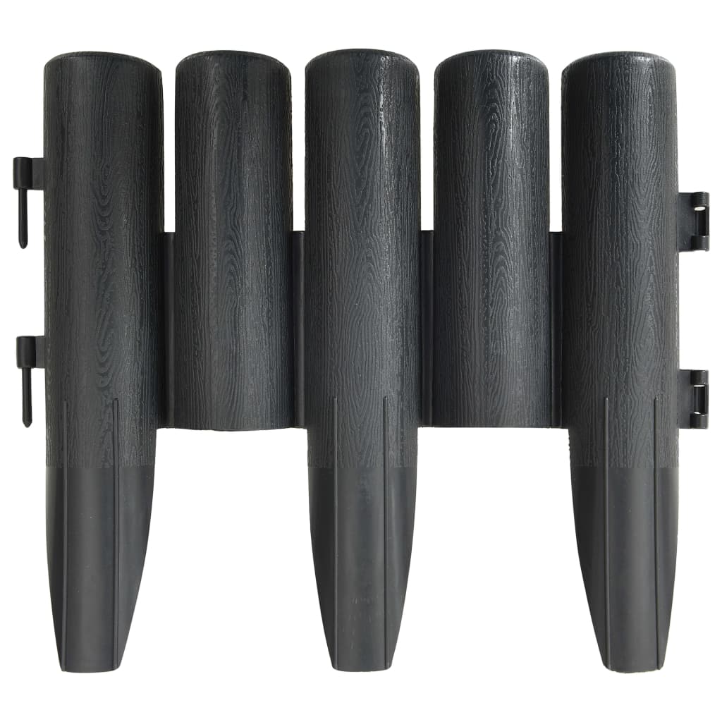 vidaXL Bordures de pelouse 36 pcs Anthracite 10 m PP