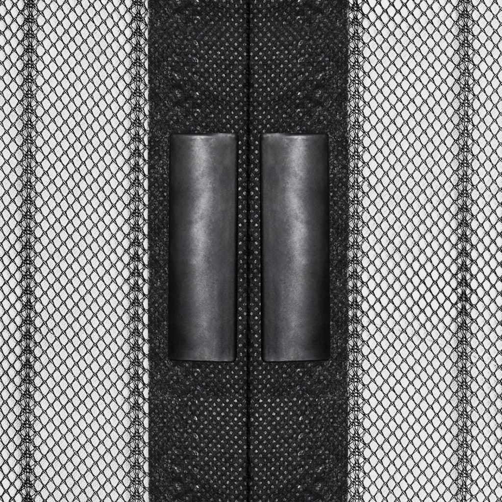 vidaXL Rideaux de porte anti-insectes 2 pcs avec aimants noir 210x90cm