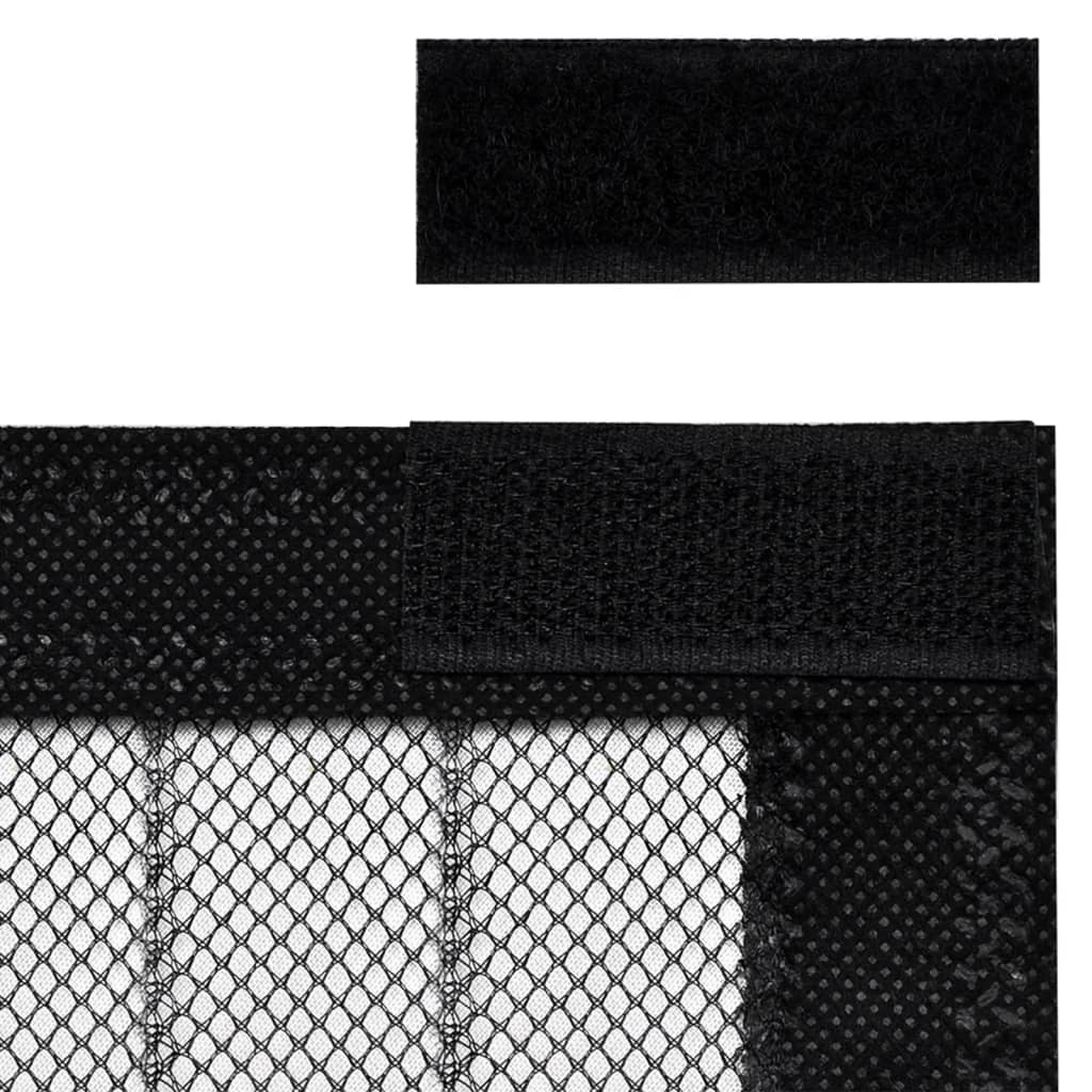 vidaXL Rideaux de porte anti-insectes 2 pcs avec aimants noir 210x90cm