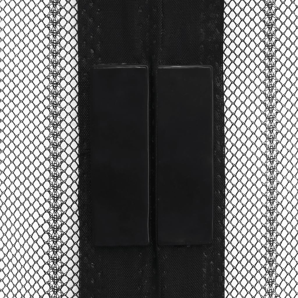 vidaXL Rideaux de porte anti-insectes 2 pcs et aimants noir 220x130 cm