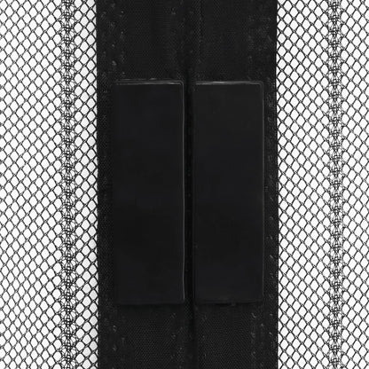 vidaXL Rideaux de porte anti-insectes 2 pcs et aimants noir 220x130 cm
