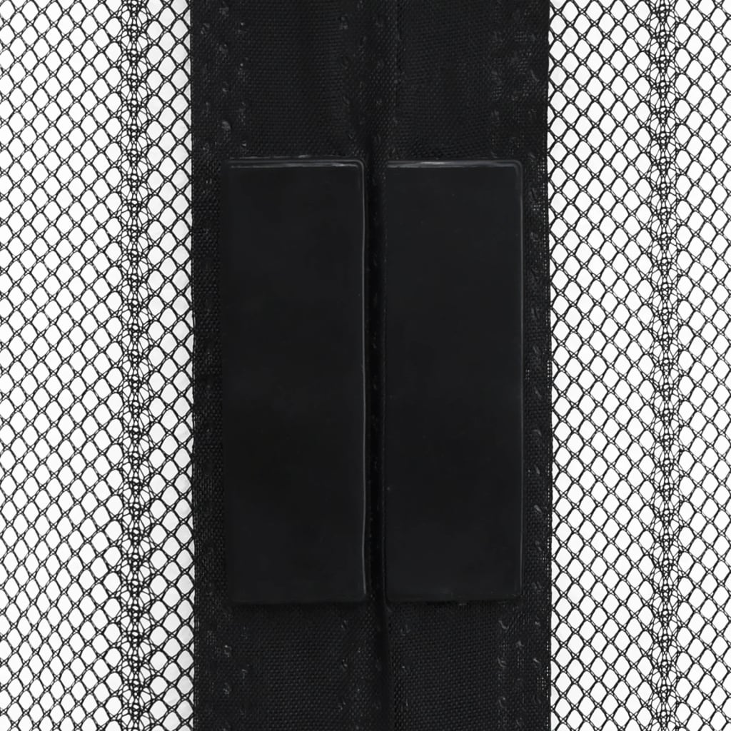 vidaXL Rideaux de porte anti-insectes 2 pcs et aimants noir 230x160 cm