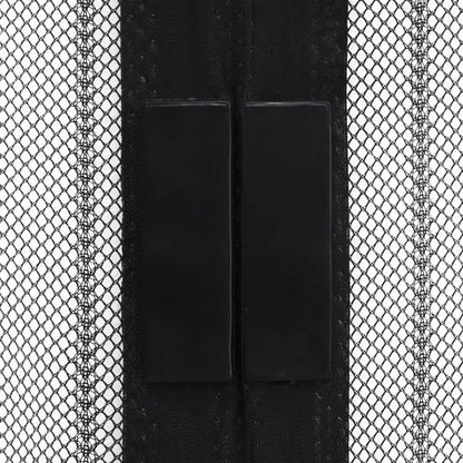 vidaXL Rideaux de porte anti-insectes 2 pcs et aimants noir 230x160 cm