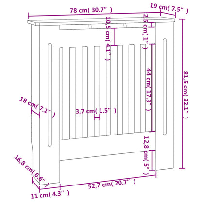 vidaXL Cache-radiateur MDF Gris 78 cm