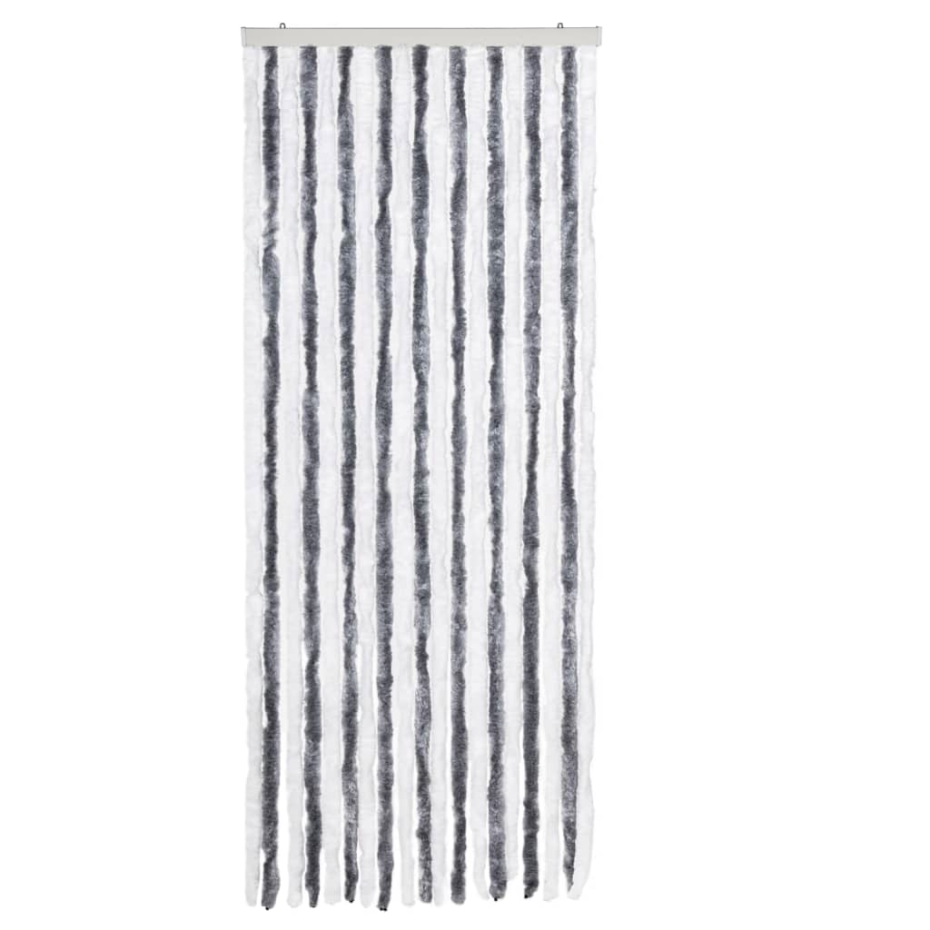 vidaXL Moustiquaire Gris et blanc 56x200 cm Chenille