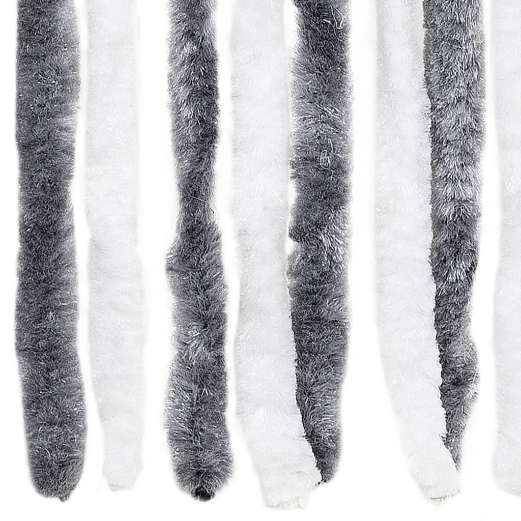 vidaXL Moustiquaire Gris et blanc 56x200 cm Chenille