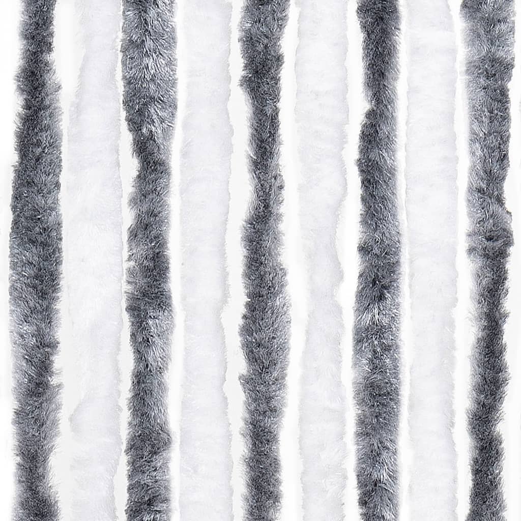 vidaXL Moustiquaire Gris et blanc 56x200 cm Chenille
