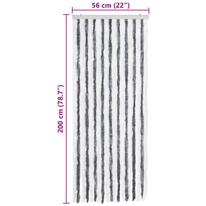 vidaXL Moustiquaire Gris et blanc 56x200 cm Chenille