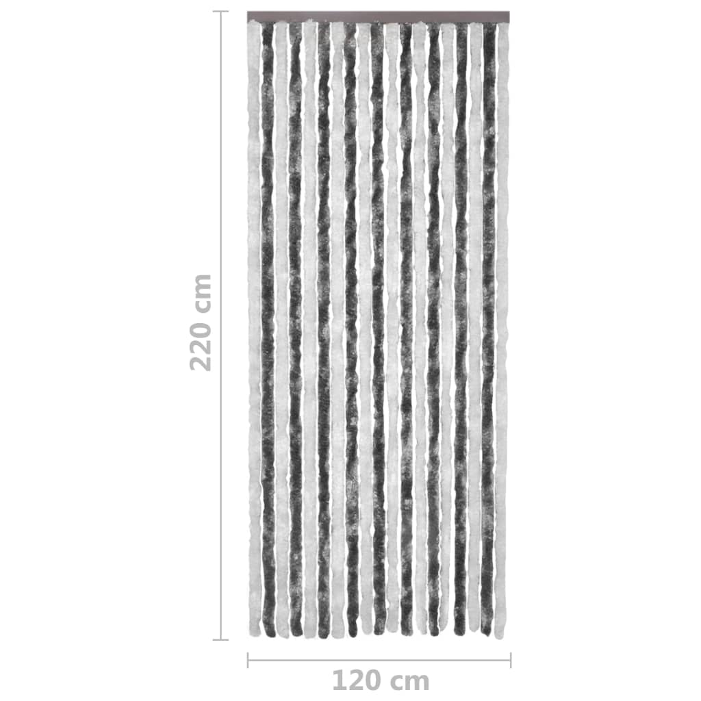 vidaXL Moustiquaire Gris et blanc 120x220 cm Chenille
