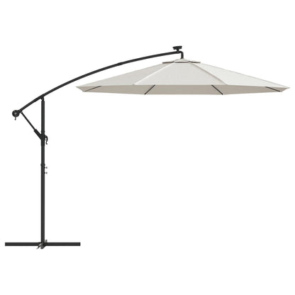 vidaXL Tissu de remplacement pour parasol déporté Blanc sable 350 cm