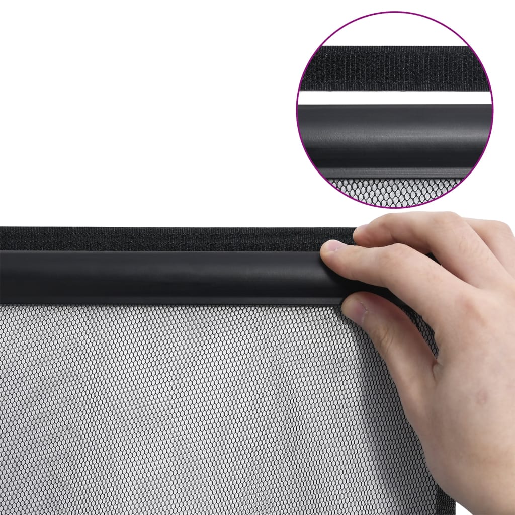 vidaXL Moustiquaire avec rideau en maille noir 100x220 cm polyester
