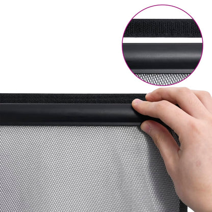 vidaXL Moustiquaire avec rideau en maille noir 100x220 cm polyester