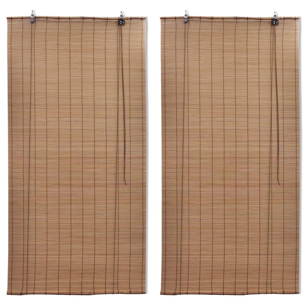 vidaXL Stores roulants en bambou 2 pcs 150x220 cm Marron