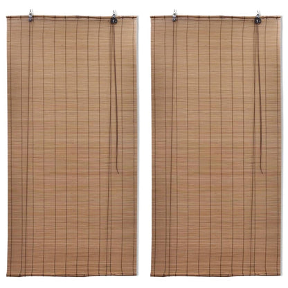 vidaXL Stores roulants en bambou 2 pcs 150x220 cm Marron