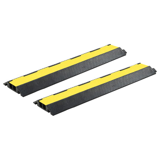 vidaXL Rampes de protection de câble 2 pcs 2 canaux caoutchouc 101,5cm
