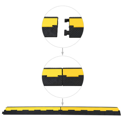 vidaXL Rampes de protection de câble 2 pcs 2 canaux caoutchouc 101,5cm