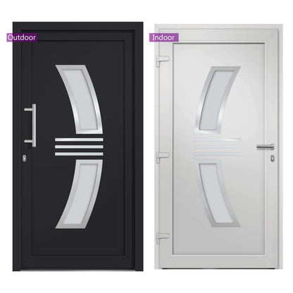 vidaXL Porte d'entrée Anthracite 88x200 cm