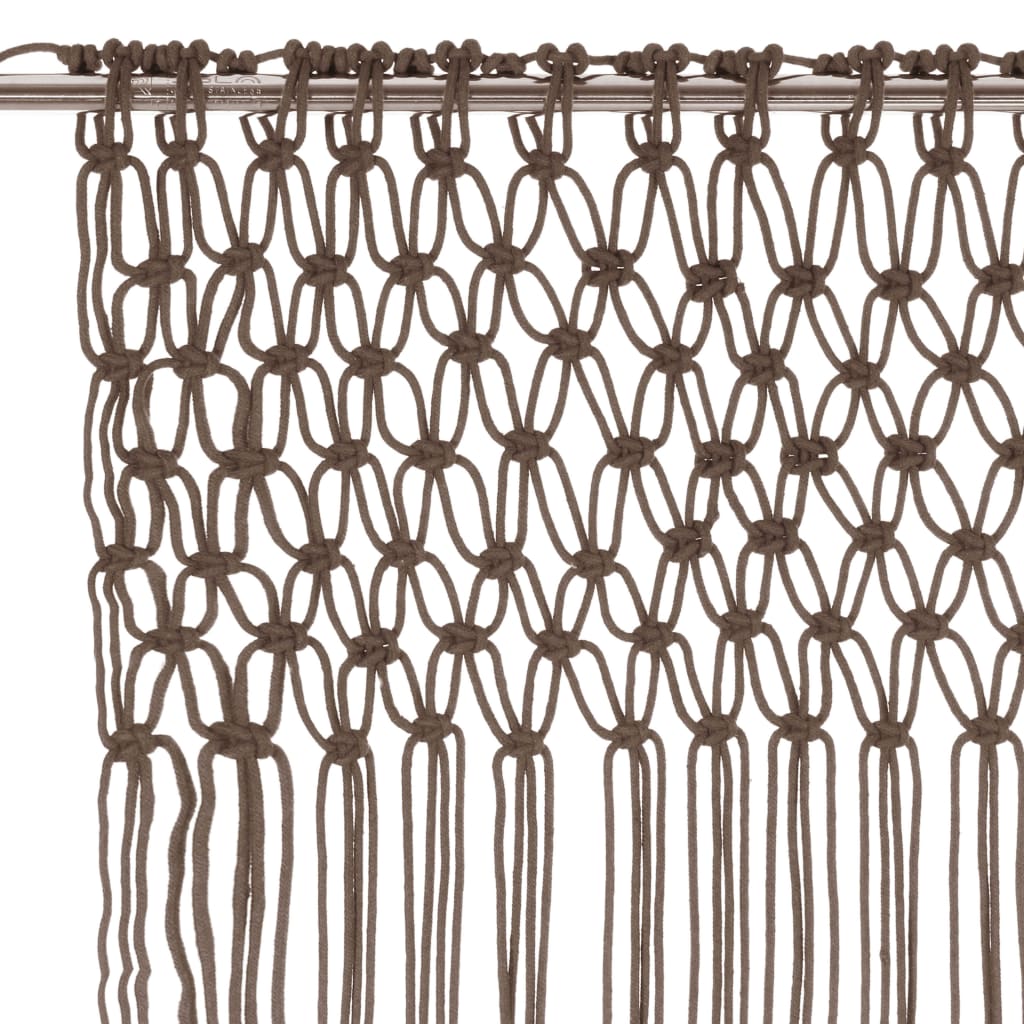 vidaXL Rideau en macramé Taupe 140x240 cm Coton