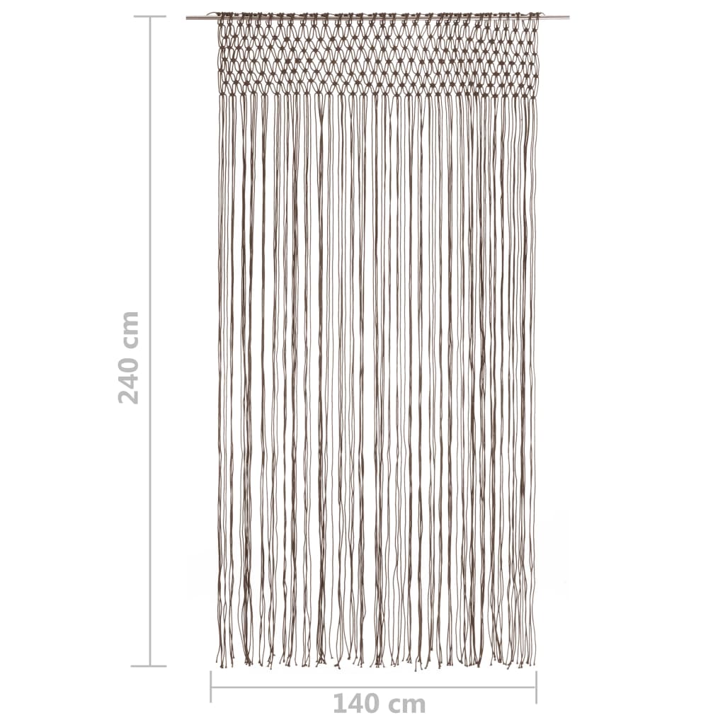 vidaXL Rideau en macramé Taupe 140x240 cm Coton