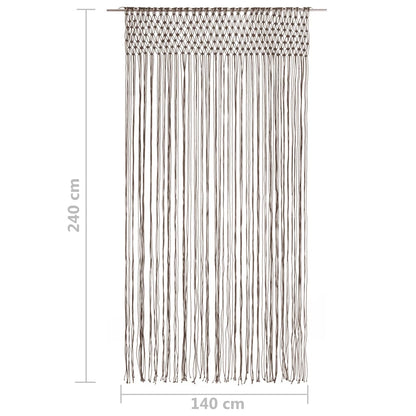 vidaXL Rideau en macramé Taupe 140x240 cm Coton