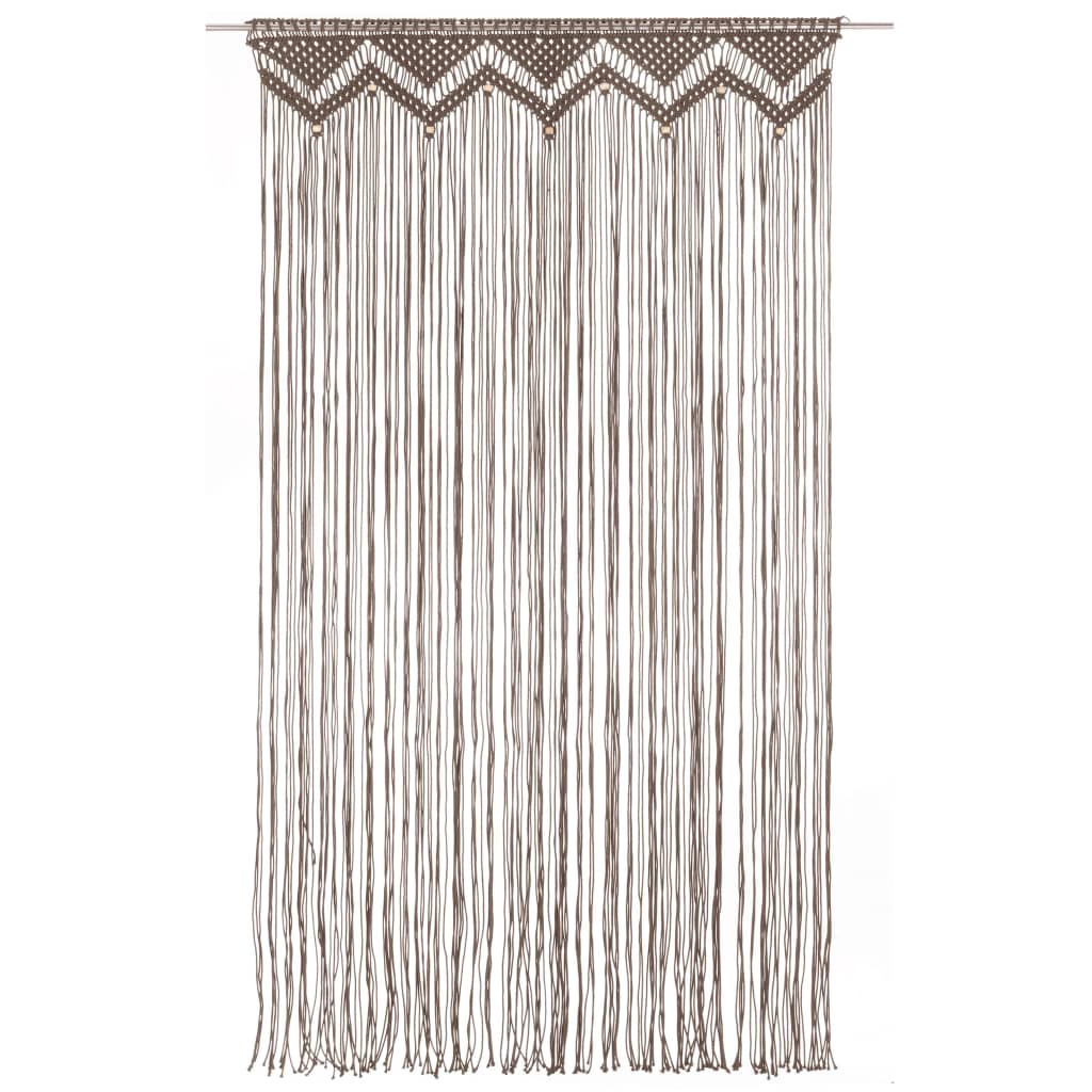 vidaXL Rideau en macramé Taupe 140x240 cm Coton