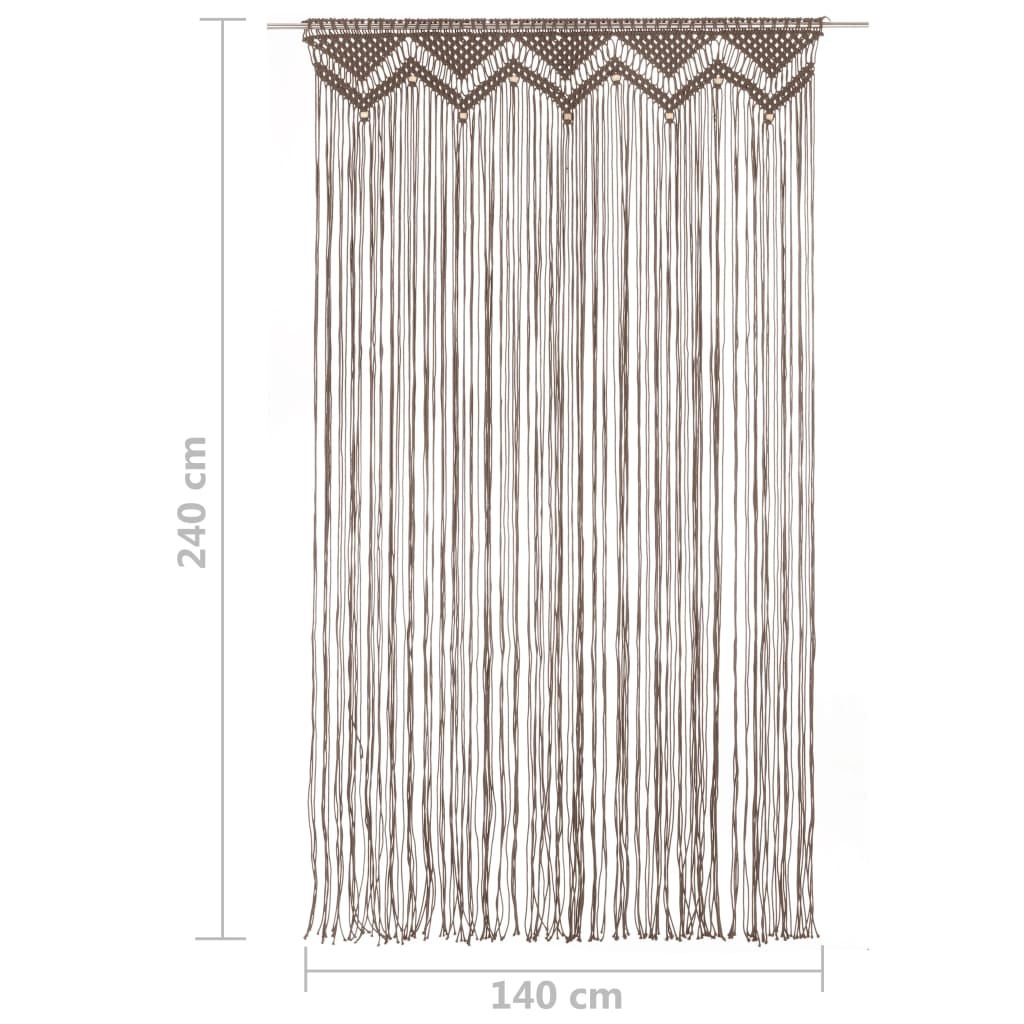 vidaXL Rideau en macramé Taupe 140x240 cm Coton