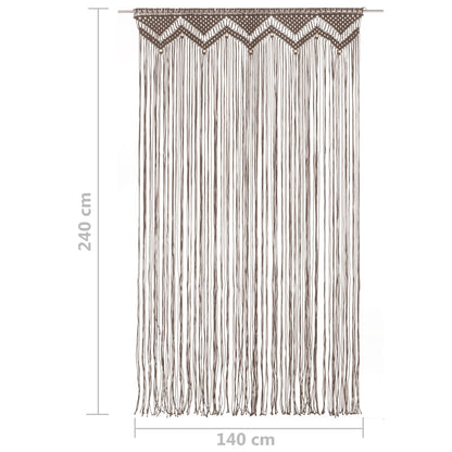 vidaXL Rideau en macramé Taupe 140x240 cm Coton