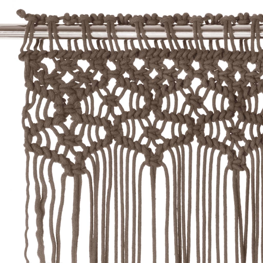 vidaXL Rideau en macramé Taupe 140x240 cm Coton