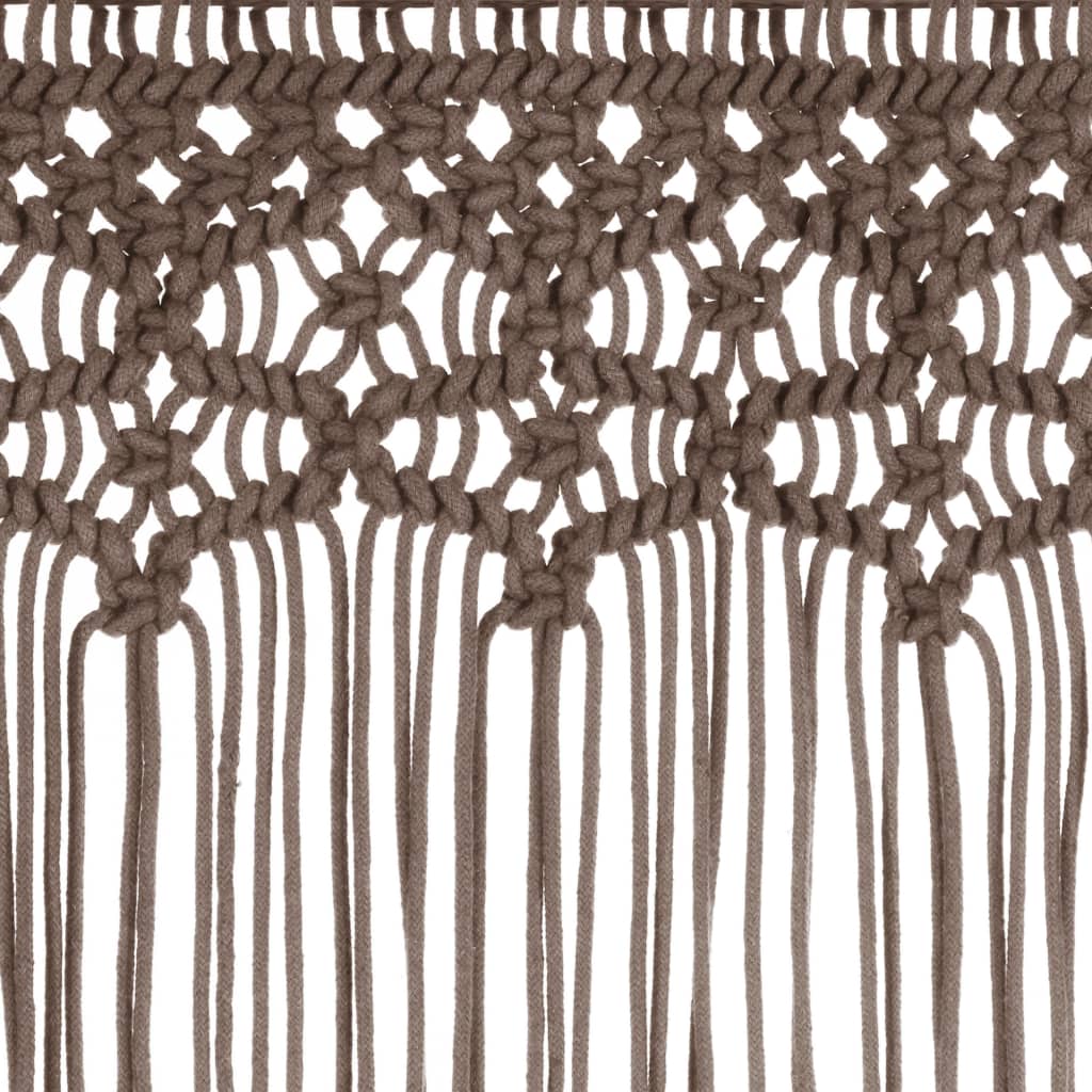 vidaXL Rideau en macramé Taupe 140x240 cm Coton