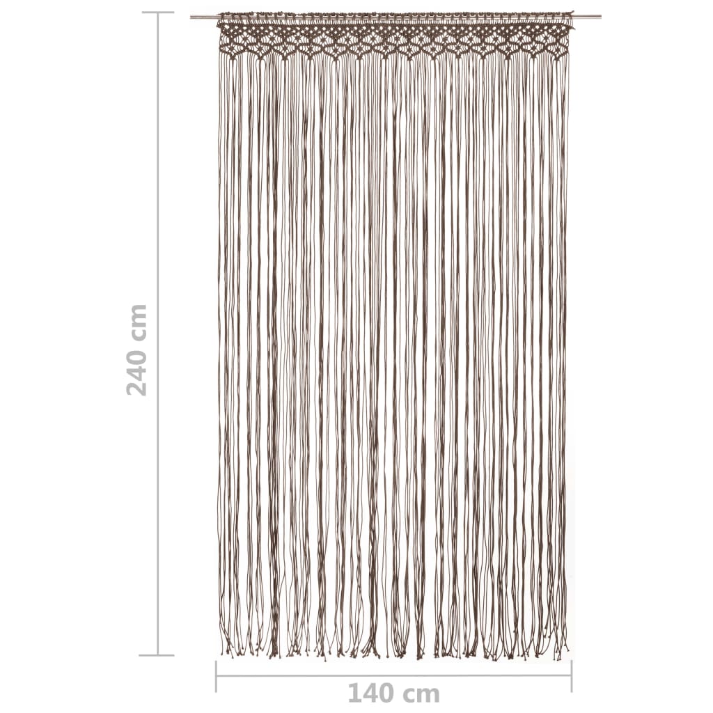 vidaXL Rideau en macramé Taupe 140x240 cm Coton