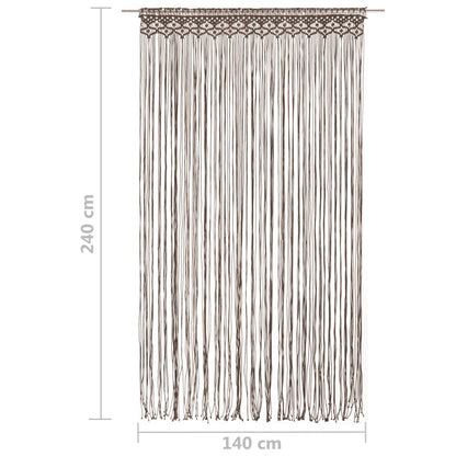 vidaXL Rideau en macramé Taupe 140x240 cm Coton