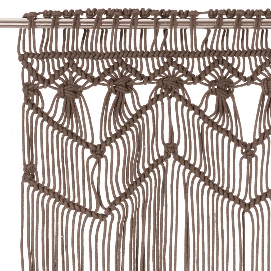 vidaXL Rideau en macramé Taupe 140x240 cm Coton