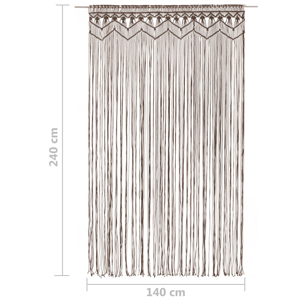 vidaXL Rideau en macramé Taupe 140x240 cm Coton