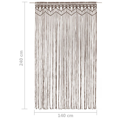 vidaXL Rideau en macramé Taupe 140x240 cm Coton