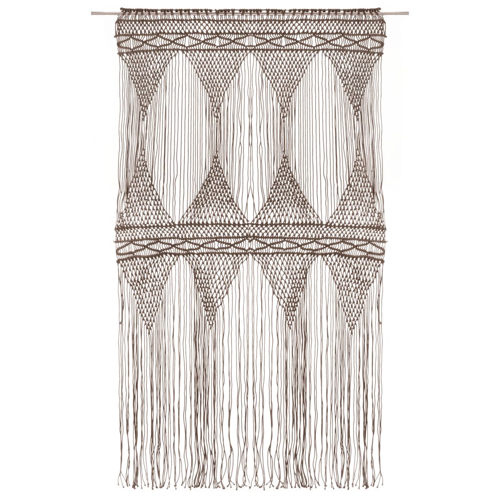 vidaXL Rideau en macramé Taupe 140x240 cm Coton