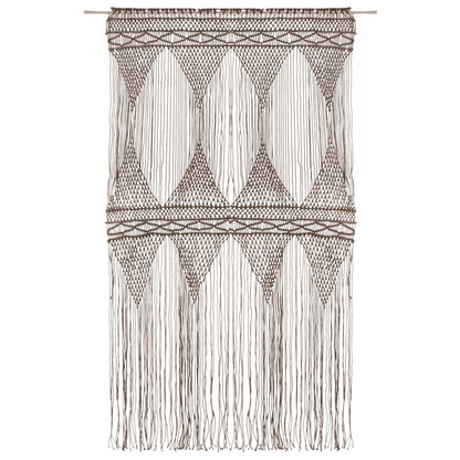 vidaXL Rideau en macramé Taupe 140x240 cm Coton