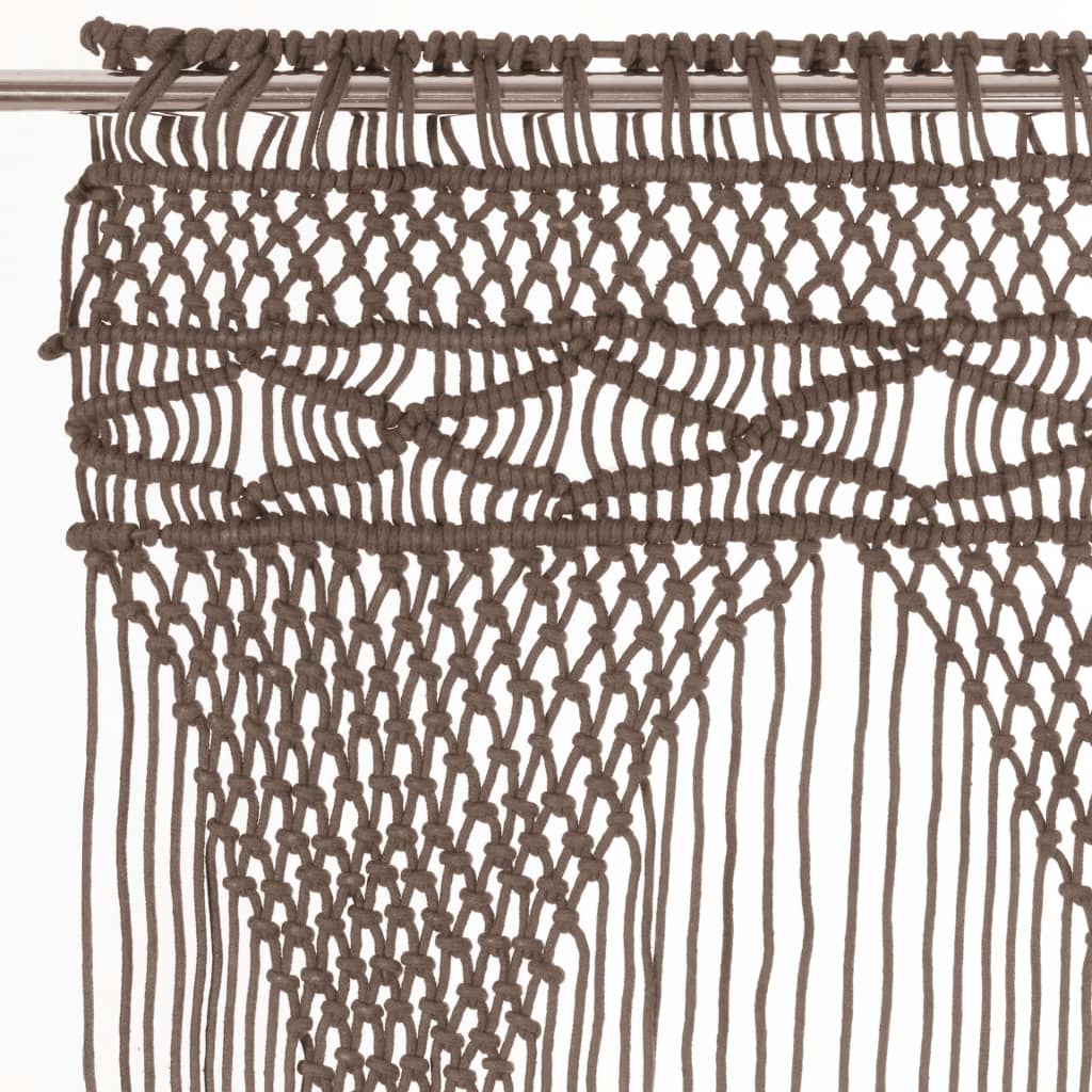 vidaXL Rideau en macramé Taupe 140x240 cm Coton