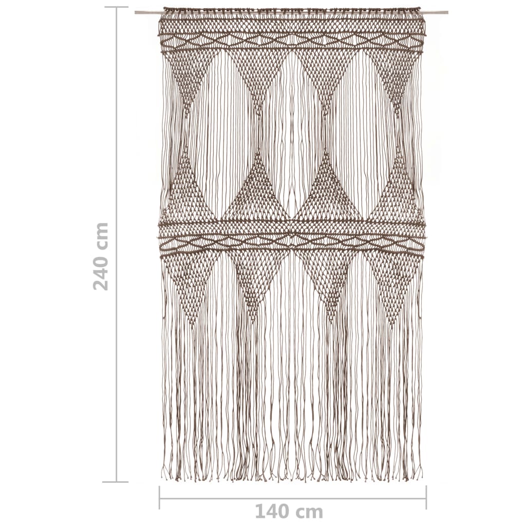 vidaXL Rideau en macramé Taupe 140x240 cm Coton
