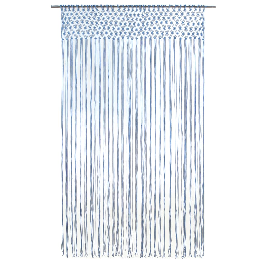 vidaXL Rideau en macramé Bleu 140x240 cm Coton