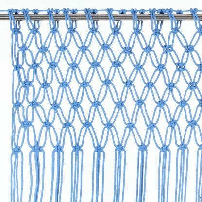 vidaXL Rideau en macramé Bleu 140x240 cm Coton