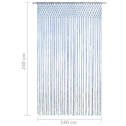 vidaXL Rideau en macramé Bleu 140x240 cm Coton