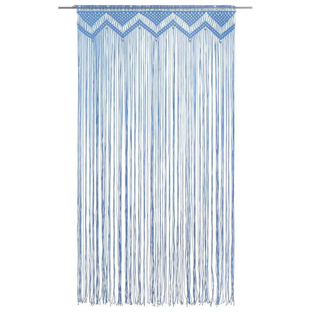 vidaXL Rideau en macramé Bleu 140x240 cm Coton