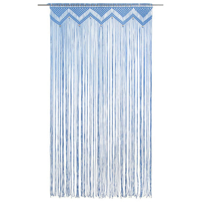 vidaXL Rideau en macramé Bleu 140x240 cm Coton
