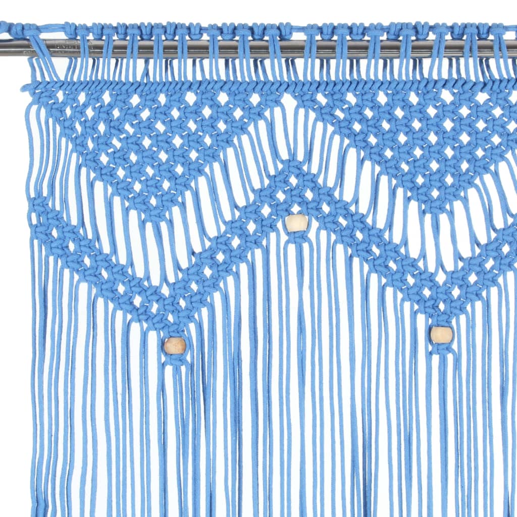 vidaXL Rideau en macramé Bleu 140x240 cm Coton
