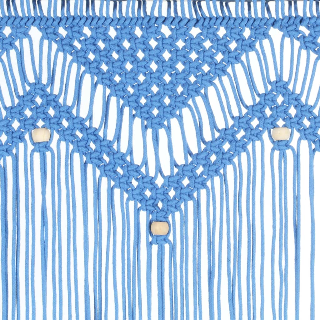 vidaXL Rideau en macramé Bleu 140x240 cm Coton