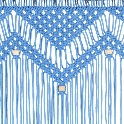 vidaXL Rideau en macramé Bleu 140x240 cm Coton