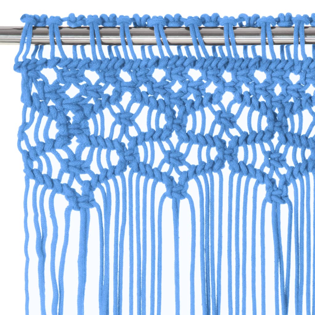 vidaXL Rideau en macramé Bleu 140x240 cm Coton