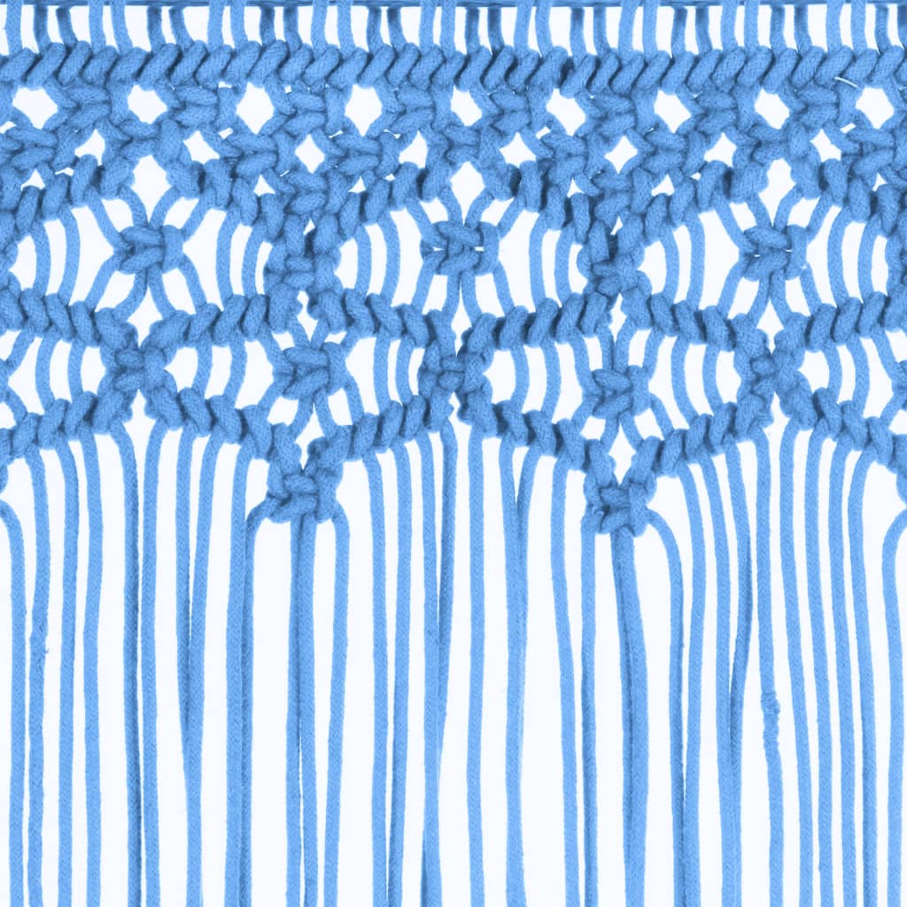 vidaXL Rideau en macramé Bleu 140x240 cm Coton