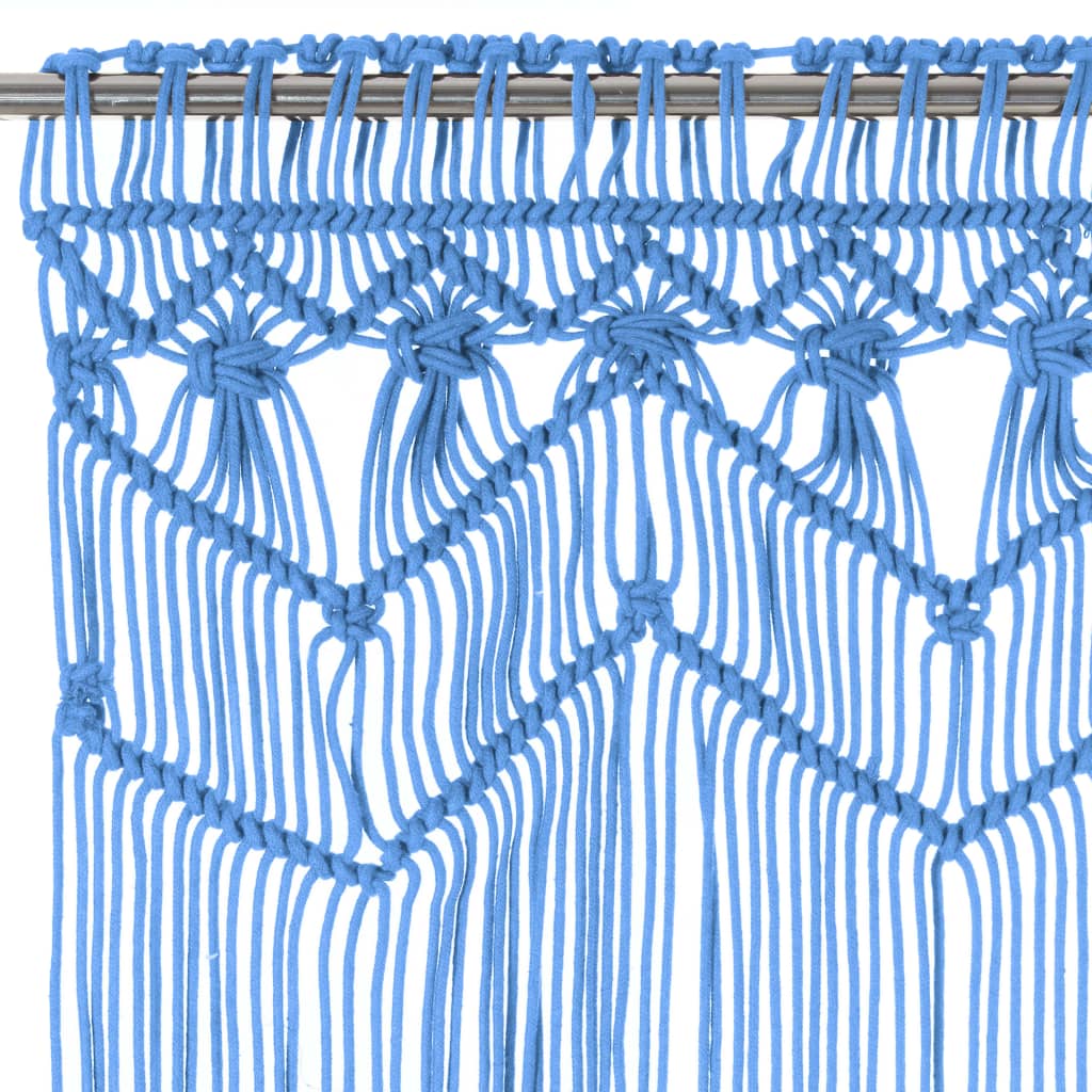 vidaXL Rideau en macramé Bleu 140x240 cm Coton