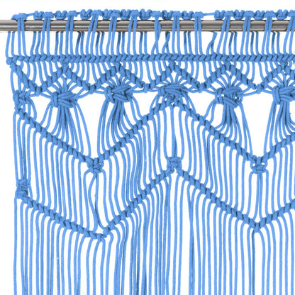 vidaXL Rideau en macramé Bleu 140x240 cm Coton